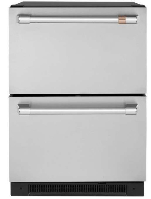 CDE06RP2NS1 Cafe 24" Built-In Dual Drawer Refrigerator with Soft Close Doors and LED Lighting - Stainless Steel with Brushed Stainless Steel Handles
