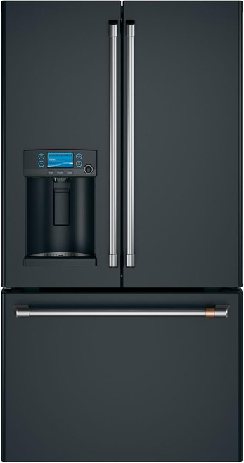 CFE28TP3MD1 Cafe 36" French Door Refrigerator with LED Lighting - Matte Black with Brushed Stainless Handles