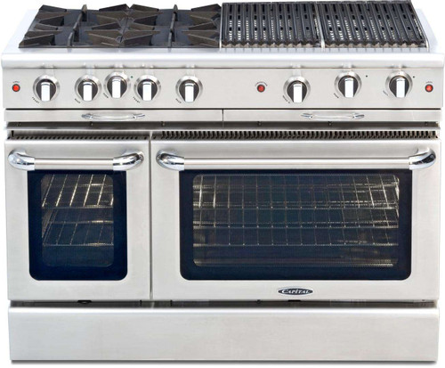 CGSR484BBL Capital Culinarian Series 48" Self-Clean Range with 4 Open Burners and 24" Grill - Liquid Propane - Stainless Steel