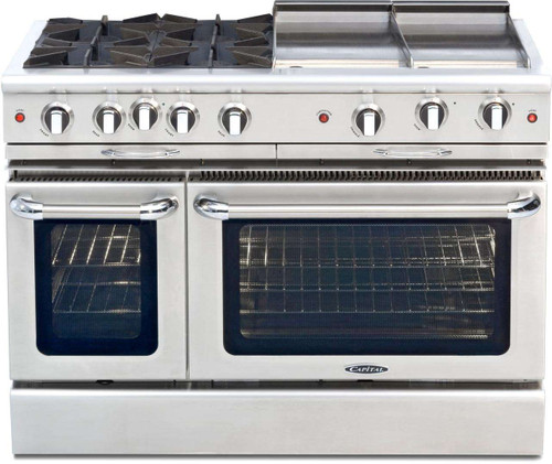 CGSR484GGL Capital Culinarian Series 48" Self-Clean Range with 4 Open Burners and 24" Griddle - Liquid Propane - Stainless Steel