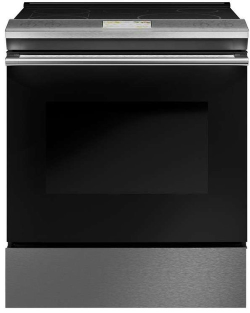 CHS90XM2NS5 Cafe 30" Slide-In Front Control Induction Range - Platinum with Brushed Stainless Steel Handles and Knobs