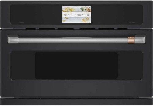 CSB923P3ND1 Cafe 30' Five In One Single Wall Oven Microwave Combo with 20 Reheat Programs and Advantium Technology - Matte Black with Brushed Stainless Steel Handle