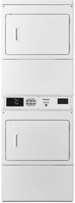 CSP2971HQ Whirlpool 27" Commercial Combination Stacked 7.4 cu. ft. Gas Dryers with Easy Push Button Controls and SpaceSaving Design - White