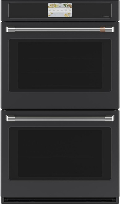 CTD90DP3ND1 Cafe 30" Professional Series Smart Built In Convection Double Wall Oven - Matte Black with Brushed Stainless Steel Handle