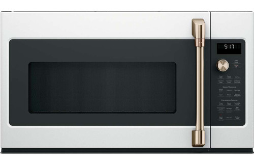 CVM517P4RW2 Cafe 30" Over-the-Range Microwave Oven with Air Fry - Matte White with Brushed Bronze Handle