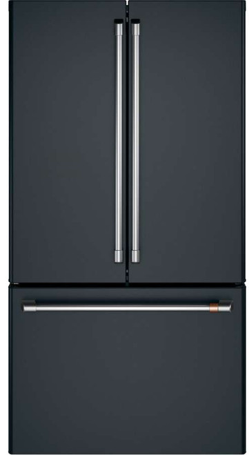 CWE23SP3MD1 Cafe Series 36" Counter Depth French Door Refrigerator - Matte Black with Brushed Stainless Handles