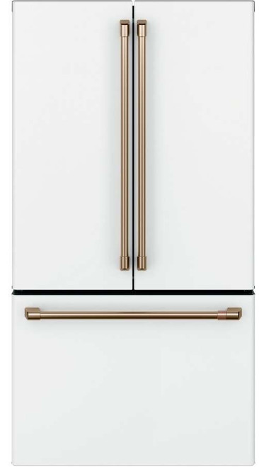 CWE23SP4MW2 Cafe Series 36" Counter Depth French Door Refrigeratos - Matte White with Brushed Bronze Handles