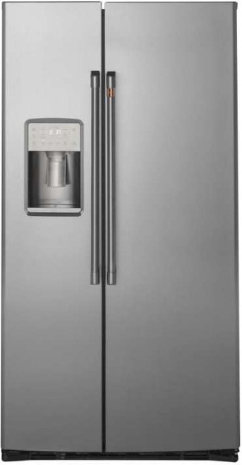 CZS22MP2NS1 Cafe 36" Counter Depth Side by Side Refrigerator with Turbo Cool Setting - Stainless Steel with Brushed Stainless Steel Handles