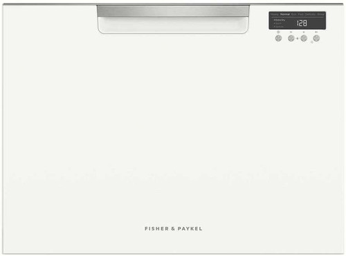 DD24SCTW9 24' Fisher & Paykel Full Console Single Tall Drawer Dishwasher with Child Lock and 2 Cutlery Basket - White