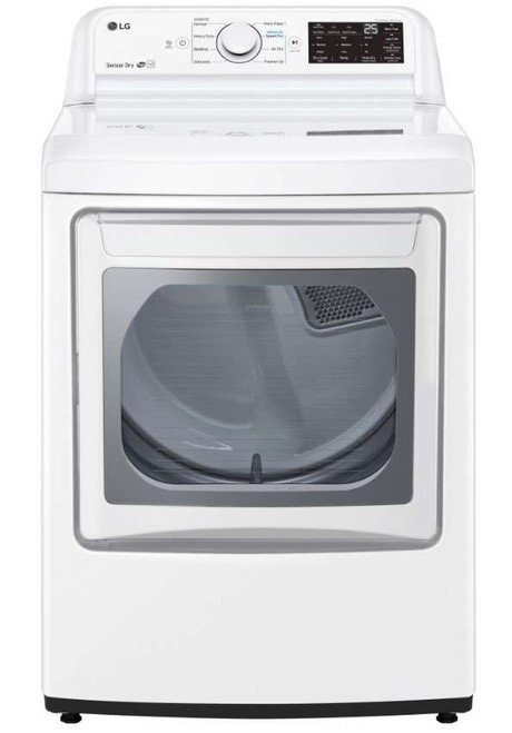 DLE7060WE LG 27" 7.3 Cu. Ft. Ultra Large Capacity Electric Rear Control Front Load Dryer with Sensor Dry System and LoDecibel Operation - White