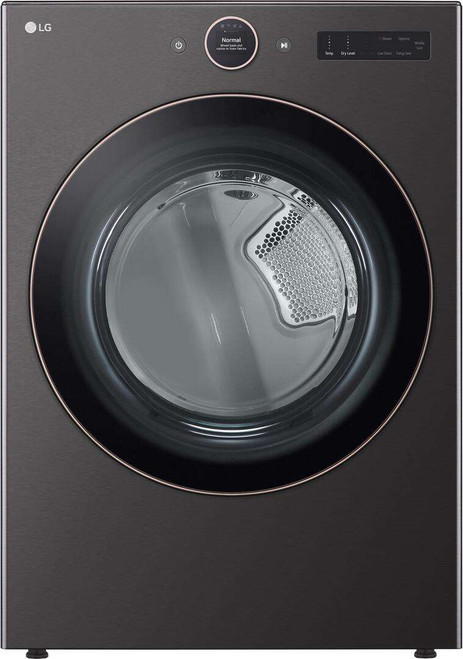 DLGX6501B LG 27" 7.4 cu. Ft. Ultra Large Capacity Front Load Gas Dryer with Sensor Dry and Steam Technology - Black Steel