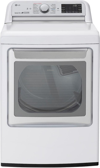 DLGX7801WE 27" LG 7.3 cu. ft. Smart Wifi Gas Dryer with TurboSteam Technology and EasyLoad Door - White