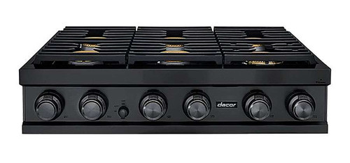 DTT36M876PM Dacor 36" Contemporary Gas Range Top with 6 Burners - Liquid Propane - Graphite Stainless Steel