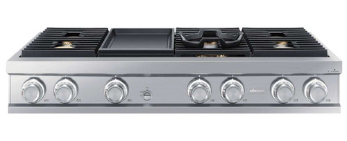 DTT48M976LS Dacor 48" Contemporary Gas Rangetop 6 Burners with Griddle and Illumina Knobs - Natural Gas - Stainless Steel