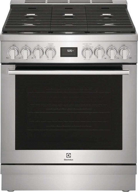 ECFD3068AS Electrolux 30" Dual Fuel Freestanding Range with 5 Sealed Burners - Stainless Steel
