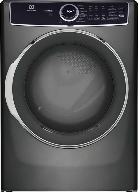 ELFE7637BT Electrolux 27" 8.0 cu ft Front Load Electric Dryer Clear Glass Door - Titanium