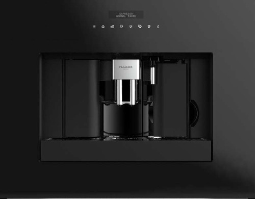 F7BC24B1 Fulgor Milano 24" Built In Fully Automatic Coffee Machine - Black Glass
