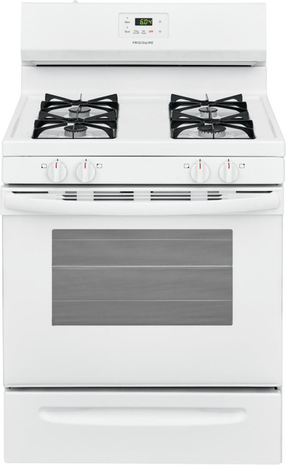 FCRG3015AW Frigidaire 30" Freestanding Gas Range with Store More Storage Drawer and Even Bake Technology - White