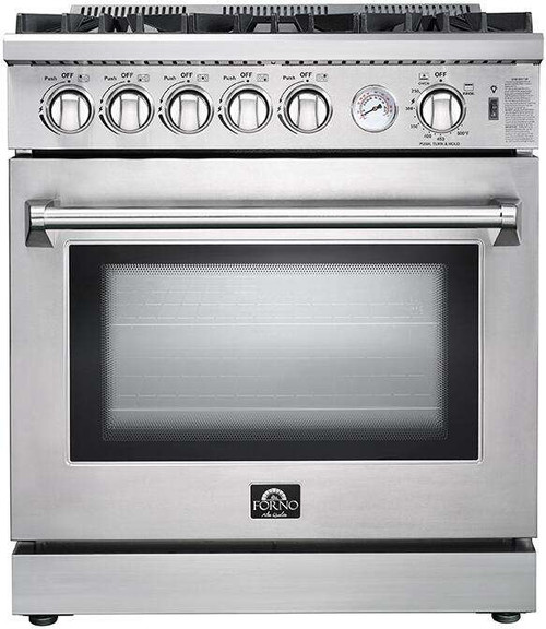 FFSGS627530 Forno 30" Pro-Style Lseo Gas Range 5 Sealed Burners - Stainless Steel