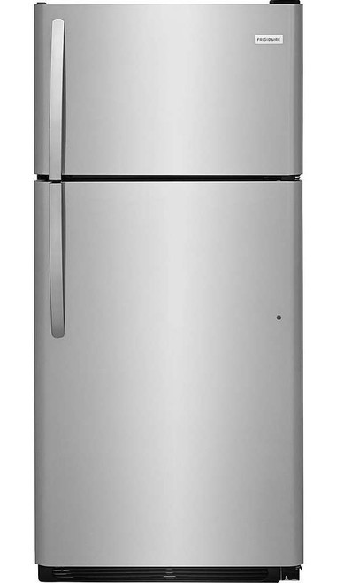 FFTR1821TS Frigidaire 30" 18 Cu. Ft. Top Mount Refrigerator with Store-More Gallon Door Shelf and Clear Dairy Bin - Stainless Steel
