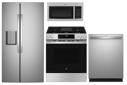Package 5 - GE Appliance Package - 4 Piece Appliance Package with Gas Slide-In Range - Stainless Steel