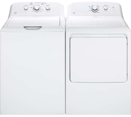 Package GE33WE - GE Appliance Laundry Package - Top Load Washer with Electric Dryer - White