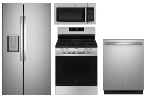 Package 9 - GE Appliance Package - 4 Piece Appliance Package with Gas Range - Stainless Steel