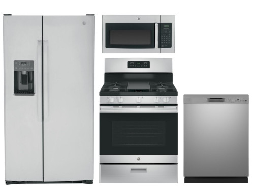 Package 9 - GE Appliance Package - 4 Piece Appliance Package with Gas Range - Stainless Steel