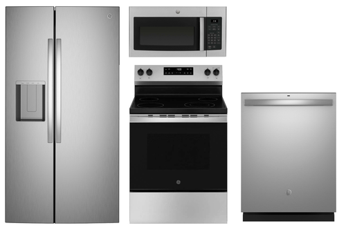 Package 10 - GE Appliance Package - 4 Piece Appliance Package with Electric Range - Stainless Steel