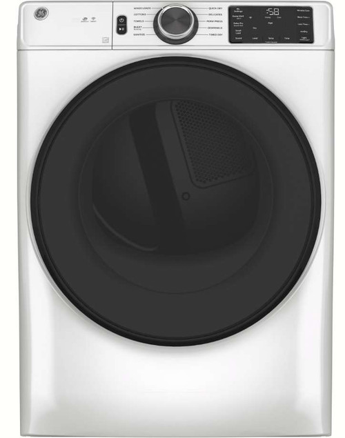 GFD55ESSNWW GE 28" Smart 7.8 cu. ft. Capacity Electric Dryer with WiFi and Sanitize Cycle - White