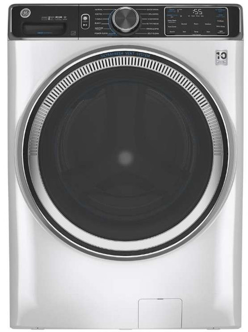 GFW850SSNWW GE 28" Front Load Steam Washer 5.0 Cu. Ft. with SmartDispense WiFi OdorBlock and Sanitize and Allergen - White