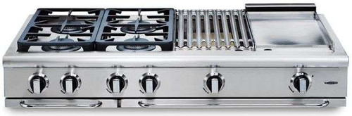 GRT484GN Capital 48" Precision Series 4 Burner Cooktop and 24" Griddle - Natural Gas - Stainless Steel