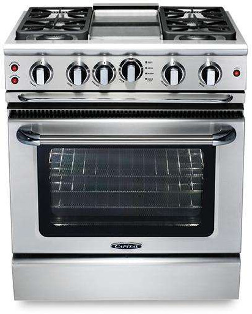 GSCR304GL Capital 30" Precision Gas Convection Pro Style Range 4 Burners & Griddle - Liquid Propane - Stainless Steel
