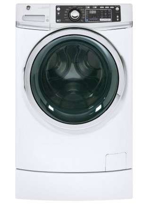 GFW490RSKWW GE 28" 4.9 DOE Cu. Ft. Capacity Front Load Washer with RightHeight Built-In Pedestal and Steam Assist - White - CLEARANCE