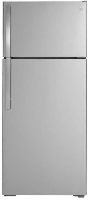 GTE18GSNRSS GE 28" Top-Freezer Refrigerator with LED Lighting and Upfront Temperature Controls - Stainless Steel