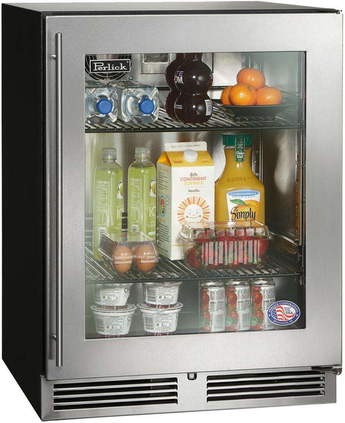 HA24RB43R Perlick 24" ADA Compliant Series Undercounter Refrigerator with Stainless Steel Glass Door - Right Hinge