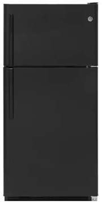 GTS21FGKBB GE 32" Top-Freezer Refrigerator with Gallon Door Storage and Dairy Bin - Black
