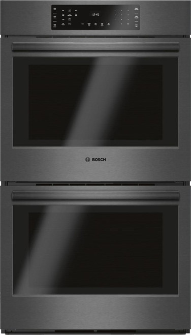 HBL8642UC Bosch 800 Series 30" Double Electric Wall Oven with EcoClean and European Convection- Black Stainless Steel