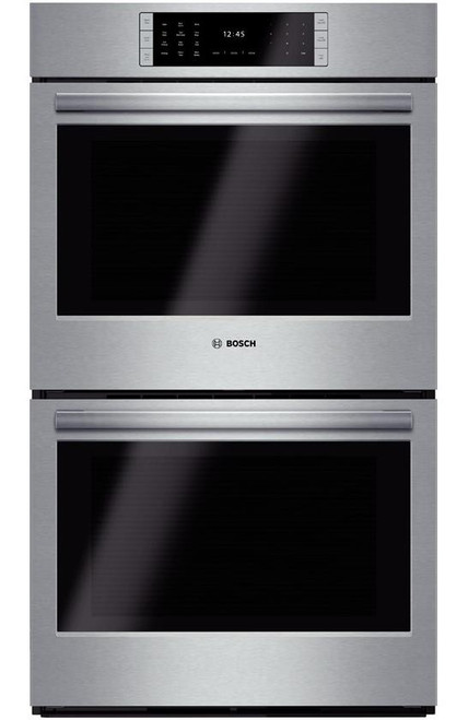 HBLP651UC 30" Bosch Benchmark Series Double Electric Wall Oven with Genuine European Convection and EcoClean - Stainless Steel