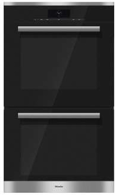 H68802BP2CTS Miele 30" PureLine Series Double Convection Oven with M Touch Controls and MasterChef Plus - Black Glass/Stainless Steel