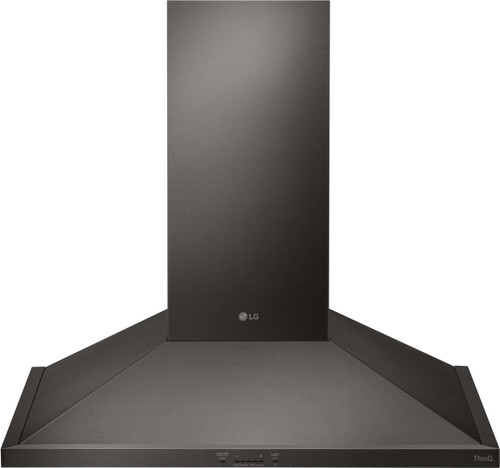 HCED3015D LG 30" Wall Mount Chimney Range Hood with 600 CFM WiFi Capabilities - Black Stainless Steel