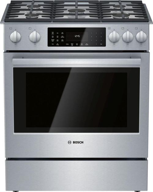 HDIP056UC Bosch 30" Benchmark Series Dual Fuel Slide-in Range with Touch Controls and European Convection - Stainless Steel