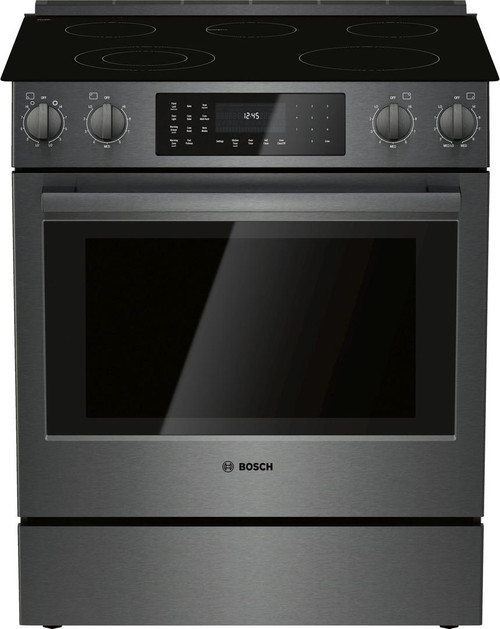 HEI8046U Bosch 30" 800 Series 5 Element Electric Slide-in Range with European Convection - Black Stainless Steel