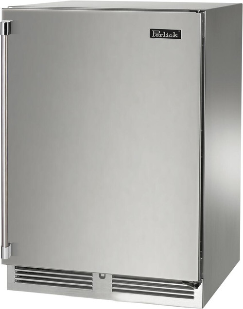 HP24CS41R Perlick 24" Signature Series Undercounter Refrigerator and Wine Reserve with Stainless Steel Solid Door - Right Hinge