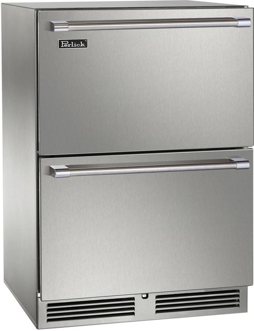 HP24ZS45 Perlick 24" Signature Series Dual Zone Undercounter Freezer and Undercounter Refrigerator with Stainless Steel Drawers