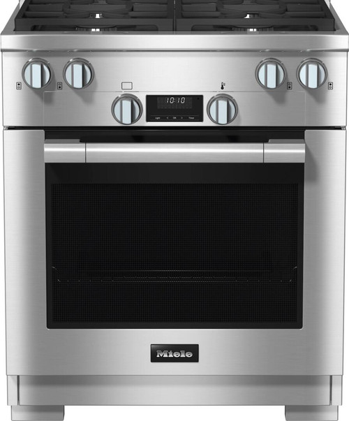 HR17243DF Miele 30" Dual Fuel Range with 4 Burners and DirectSelect - Natural Gas - Clean Touch Steel