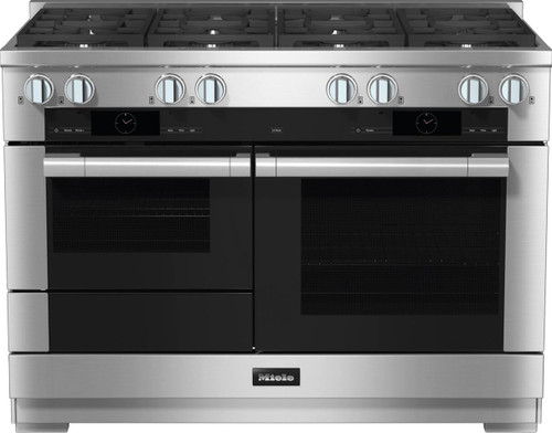 HR19543DFLP Miele 48" Dual Fuel Range with 8 Burners and M-Touch Display - Liquid Propane - Clean Touch Steel