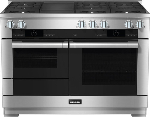 HR19553DFGR Miele 48" Dual Fuel Range with 6 Burners and Grill - Natural Gas - Clean Touch Steel
