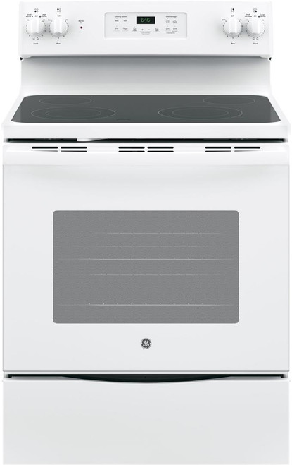 JB645DKWW GE 30" Freestanding Electric Range with Ceramic Glass Cooktop - White