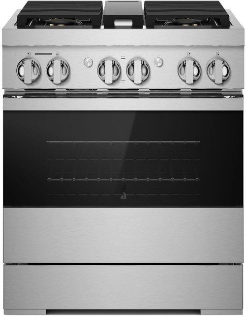 JDRP430HM JennAir NOIR 30" Dual Fuel Professional Range - Floating Black Glass